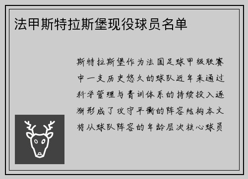 法甲斯特拉斯堡现役球员名单